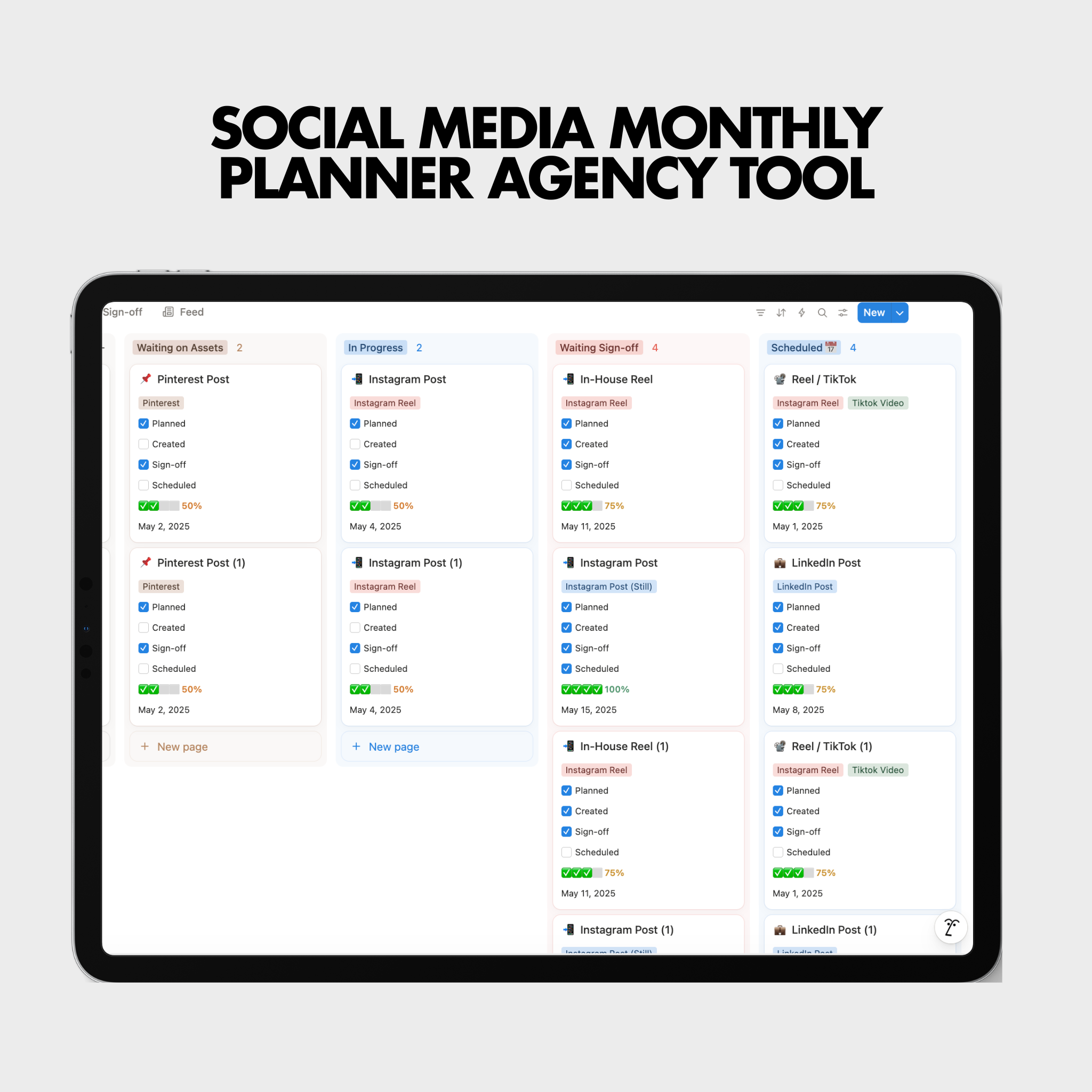 Social Media Monthly Planner | Agency Tool