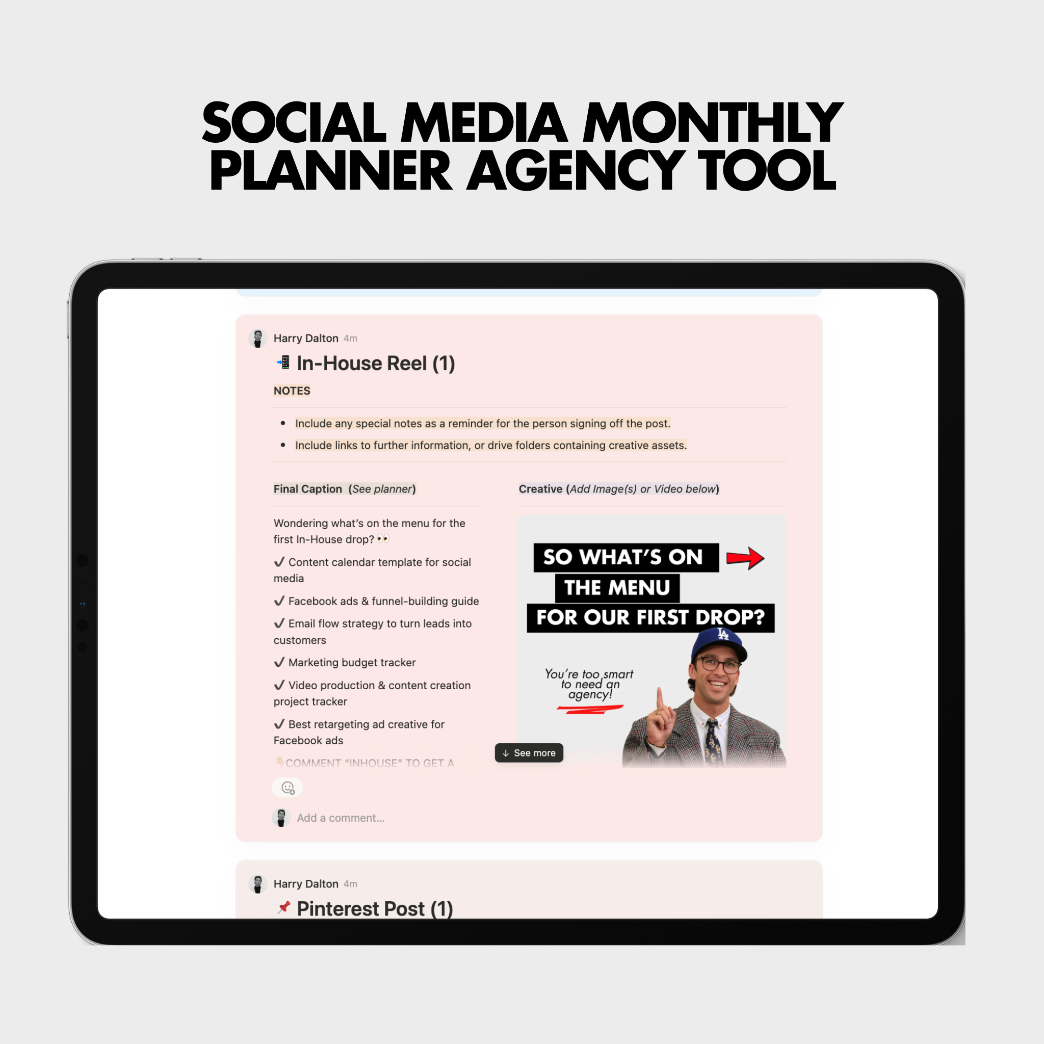 Social Media Monthly Planner | Agency Tool